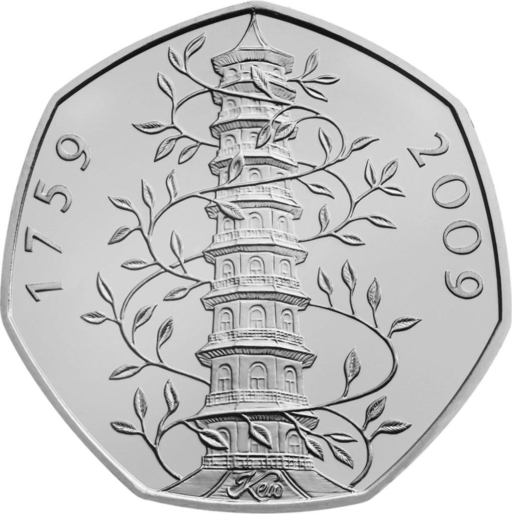 Undated handout photo issued by the Royal Mint of a Royal Botanic Gardens 50p coin, as the Royal Mint has revealed some of the rarest coins to enter circulation during the reign of Queen Elizabeth II. Queen Elizabeth II appeared on more UK coins than any other British monarch, with approximately 27 billion coins still in active circulation, according to the Mint. Issue date: Thursday August 31, 2023. PA Photo. See PA story MONEY Coins. Photo credit should read: Royal Mint/PA Wire NOTE TO EDITORS: This handout photo may only be used in for editorial reporting purposes for the contemporaneous illustration of events, things or the people in the image or facts mentioned in the caption. Reuse of the picture may require further permission from the copyright holder.